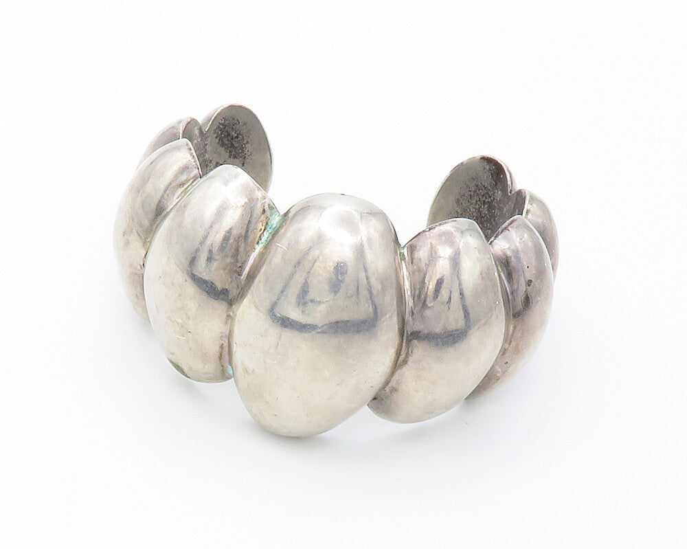 LOS BALLESTEROS 925 Sterling Silver Vintage Fluted Cuff Bracelet  BT5770