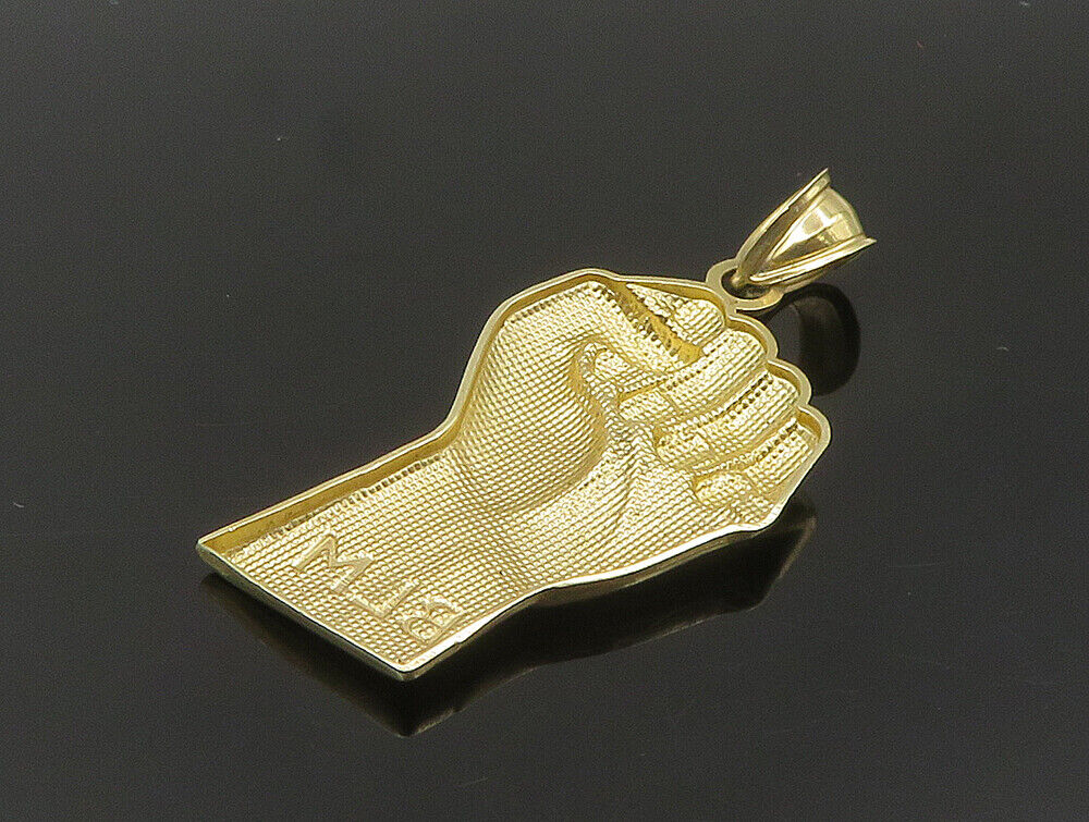 10K GOLD  Vintage Black Lives Matter BLM Raising Fist Pendant  GP306