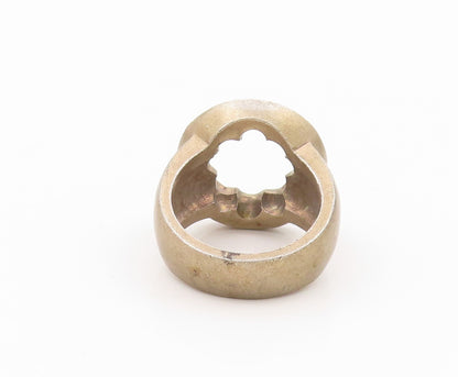 925 Sterling Silver Vintage Ring Dark Tone Floral Stencil Cutout  Sz 6.5 RG31851