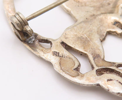 925 Sterling Silver Vintage Brooch Pin Cutout Royal Soldier Snake  BP11233