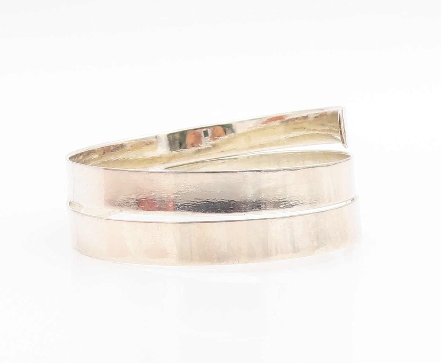 925 Sterling Silver Vintage Bracelet Modernist Spiral Coil Wrap Bangle  BT12028