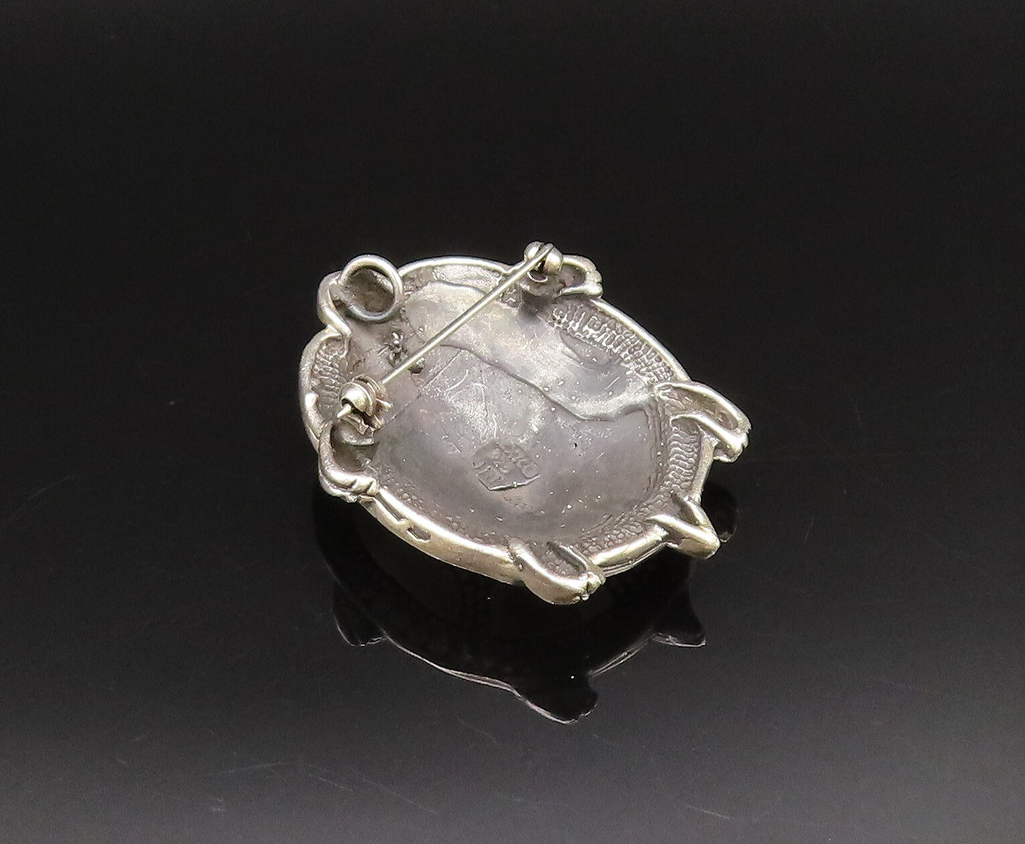 JRI MEXICO 925 Silver  Vintage Dotted Detail Shell Turtle Brooch Pin  BP9992