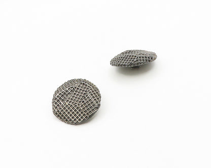 925 Sterling Silver  Vintage Dark Tone Modernist Non Pierce Earrings  EG9322