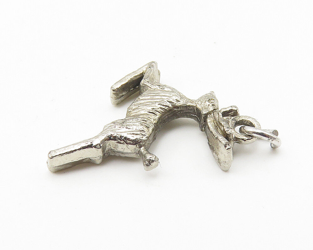 925 Sterling Silver  Vintage Petite Prancing Reindeer Motif Pendant  PT8239