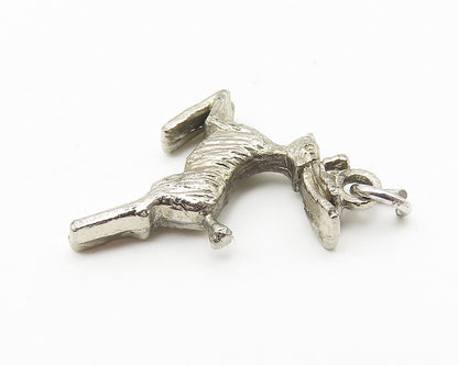 925 Sterling Silver  Vintage Petite Prancing Reindeer Motif Pendant  PT8239