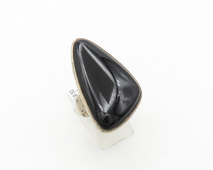 BARSE 925 Sterling Silver  Vintage Black Onyx Shiny Cocktail Ring Sz 8 RG19859
