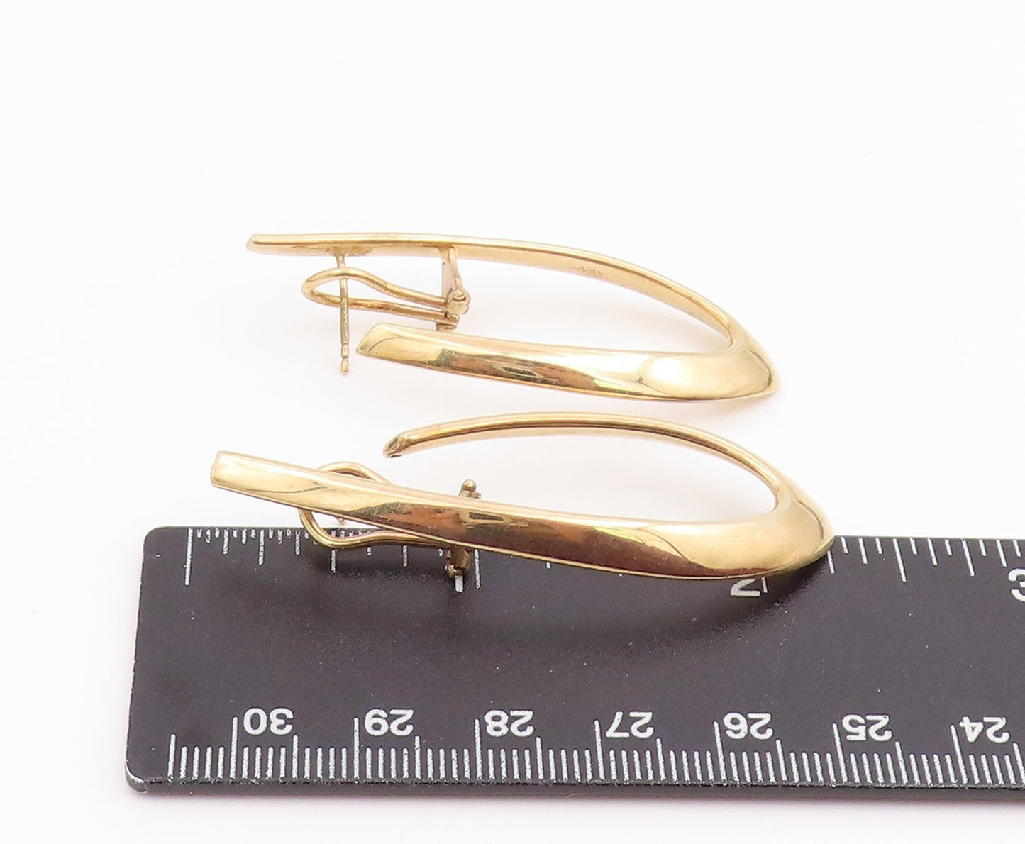 925 Sterling Silver Vintage Earrings Gold Plated Minimalist Twisted Hoop EG14246