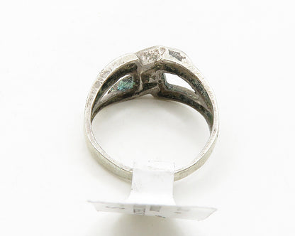 MIDDLE EAST 925 Silver  Vintage Antique Chain Link Band Ring Sz 6.5  RG19777