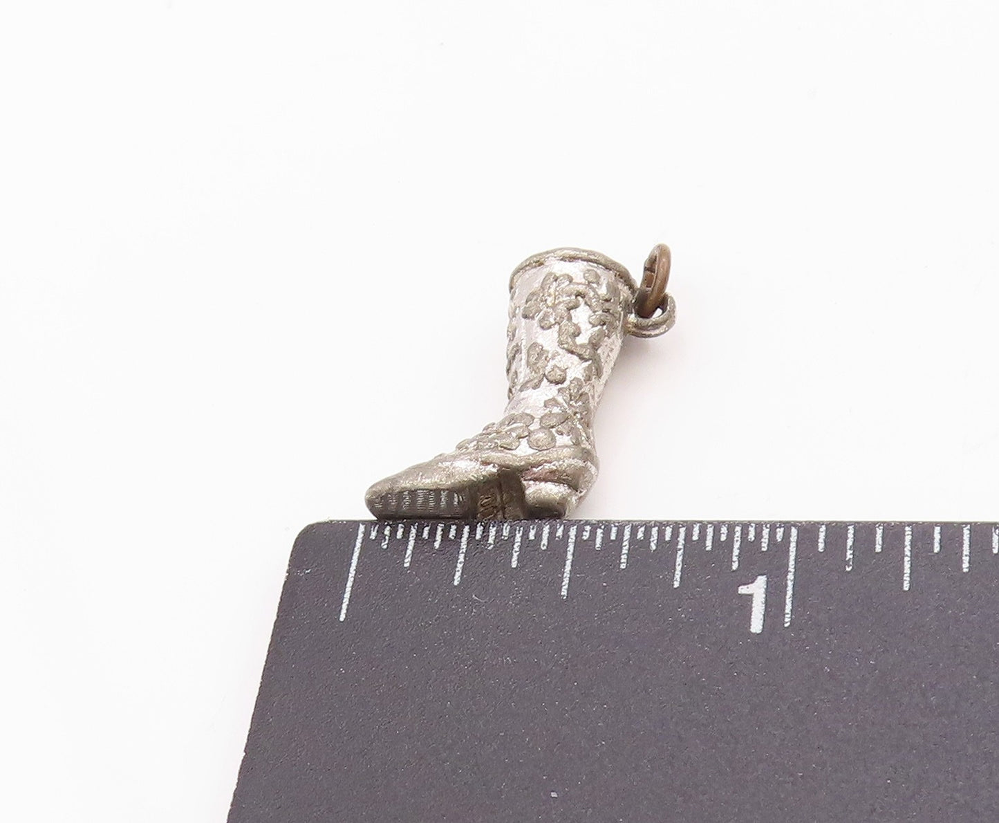 925 Sterling Silver Vintage Pendant Turquoise Floral Cow Boy Boot Charm  PT24756
