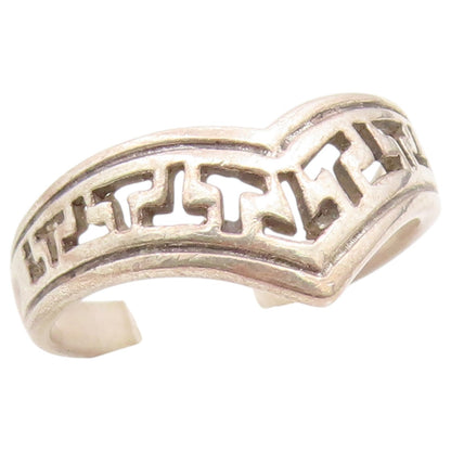 925 Sterling Silver Vintage Ring Classic Initial T Cutout Band  Sz 8  RG36592