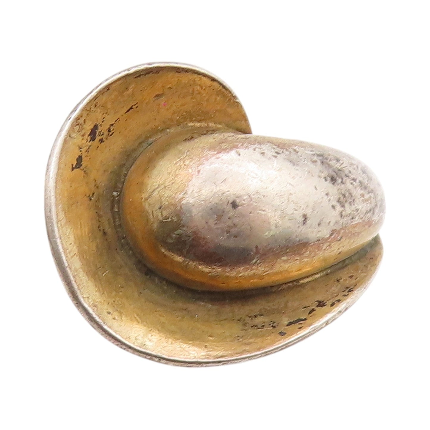 925 Sterling Silver Vintage Ring Antique Designer Puffed  Sz 7.5  RG33157