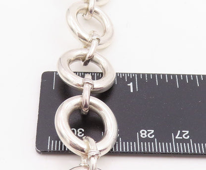 925 Sterling Silver Vintage Necklace Chunky Interlocking Circles Chain  NE4776