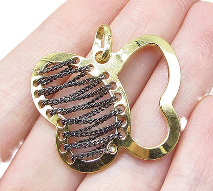 Gold Over 925 Sterling Silver Chain Wired Butterfly Drop Pendant PT1401