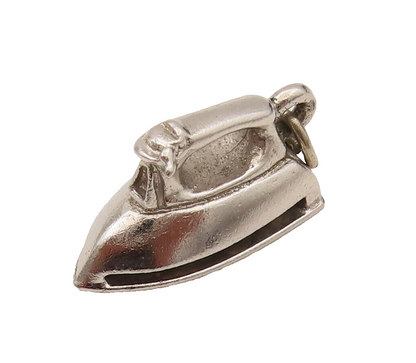 BEAU 925 Sterling Silver Vintage Minimalist Clothes Iron Charm Pendant PT21961