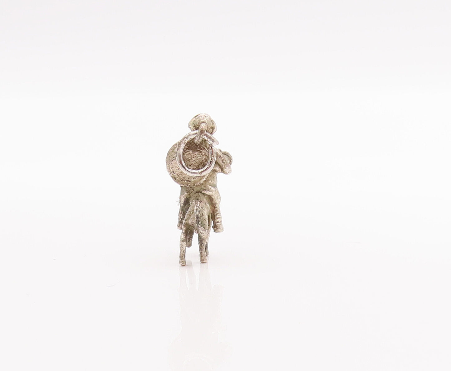 925 Sterling Silver Vintage Pendant Mini Soldier On Horse Carved Charm  PT22908