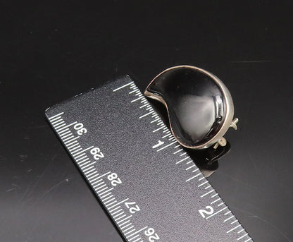 CERRO BLANCO 925 Silver  Vintage Teardrop Shaped Black Onyx Earrings  EG12246
