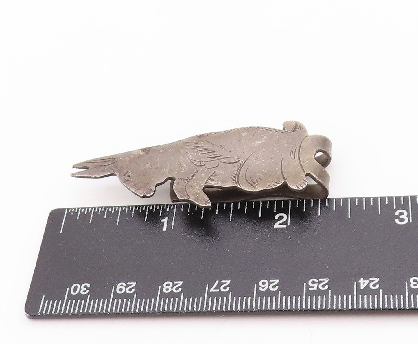 925 Sterling Silver Vintage Tie Clip Antique Joan Leaping Bunny Cut Out  TR3969