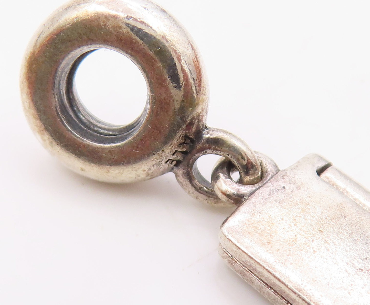 PANDORA 925 Silver & 14K GOLD  Vintage We Love You Card Motif Pendant  PT17863