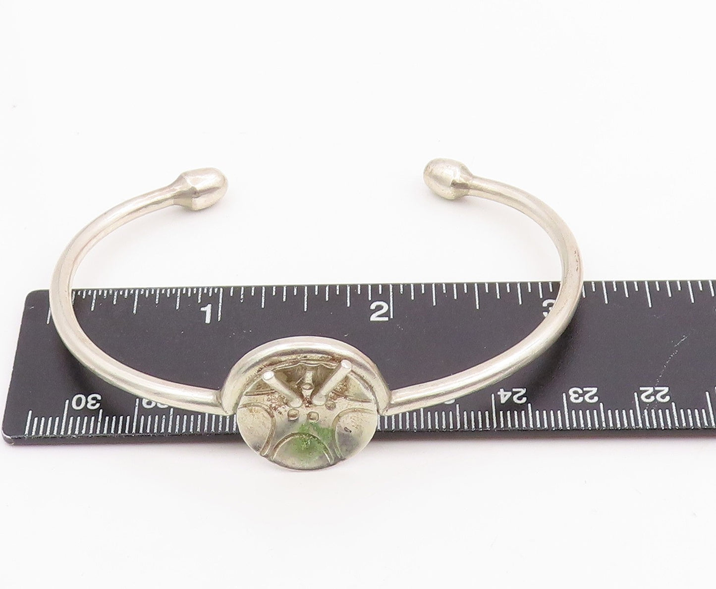 925 Sterling Silver Vintage Bracelet CHRIS ANDERSON Musical Drum Cuff  BT11951