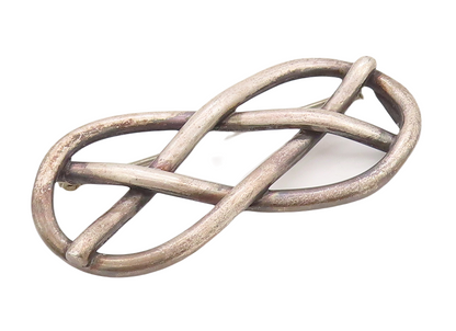 925 Sterling Silver Vintage Brooch Pin ENGLAND Antique Lover's Knot  BP11204