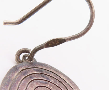 925 Sterling Silver Vintage Earrings Solid Coiled Spiral Carved EG13201