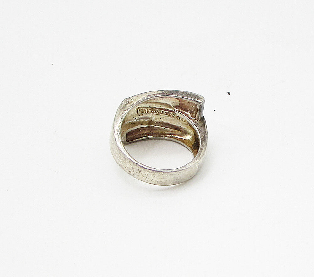 925 Sterling Silver  Vintage Wrapped Design Band Ring Sz 8  RG3110