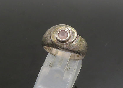 925 Sterling Silver   Vintage Amethyst Dark Tone Smooth Band Ring Sz 6 RG23366