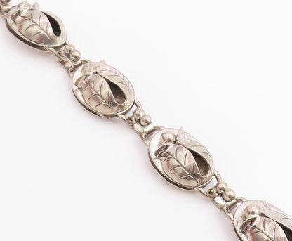 925 Sterling Silver Vintage Bracelet LA PAGLIA Botanical Tulip Link  BT12213
