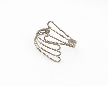 925 Sterling Silver  Vintage Angel Wings Split Bypass Cuff Bracelet  BT7112