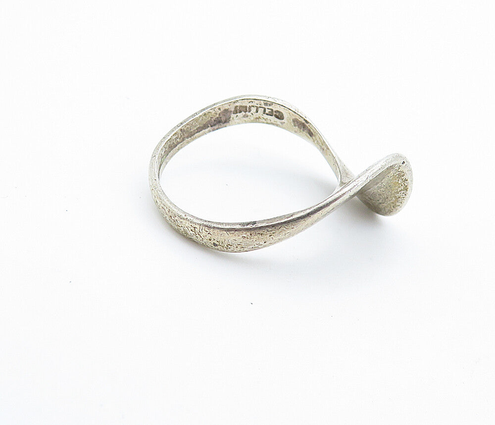 CELLINI 925 Sterling Silver  Vintage Dark Tone Swirl Band Ring Sz 6  RG6669