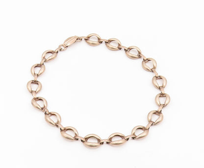 925 Sterling Silver Vintage Necklace Elegant Puffed Mariner Link Choker  NE4833