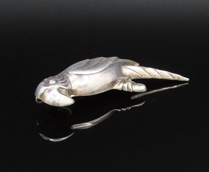925 Sterling Silver  Vintage Sculpted Hollow Parrot Bird Brooch Pin  BP9768
