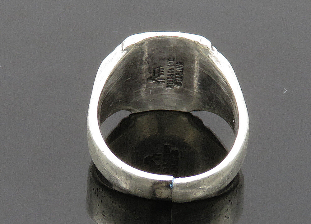 REED & BARTON 925 Silver  Vintage Antique Creston JHS Band Ring Sz 8  RG20076