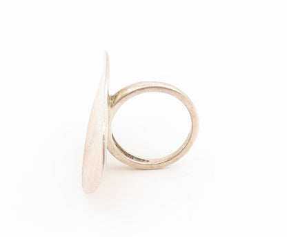 925 Sterling Silver Vintage Ring Minimalist Elongated Oval Band  Sz 6  RG35157