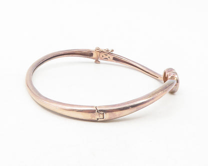 925 Sterling Silver  Genuine Diamonds Infinity Smooth Bangle Bracelet  BT4762