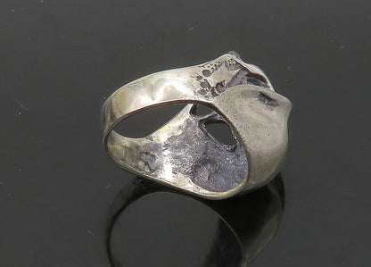925 Sterling Silver  Vintage Skeleton Head Large Biker Ring Sz 12  RG23254