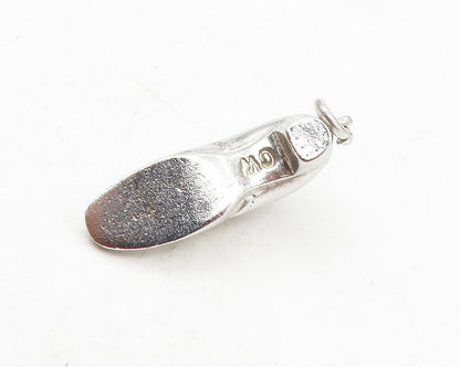 925 Sterling Silver  Vintage Shiny Smooth Shoe Motif Drop Pendant  PT7366