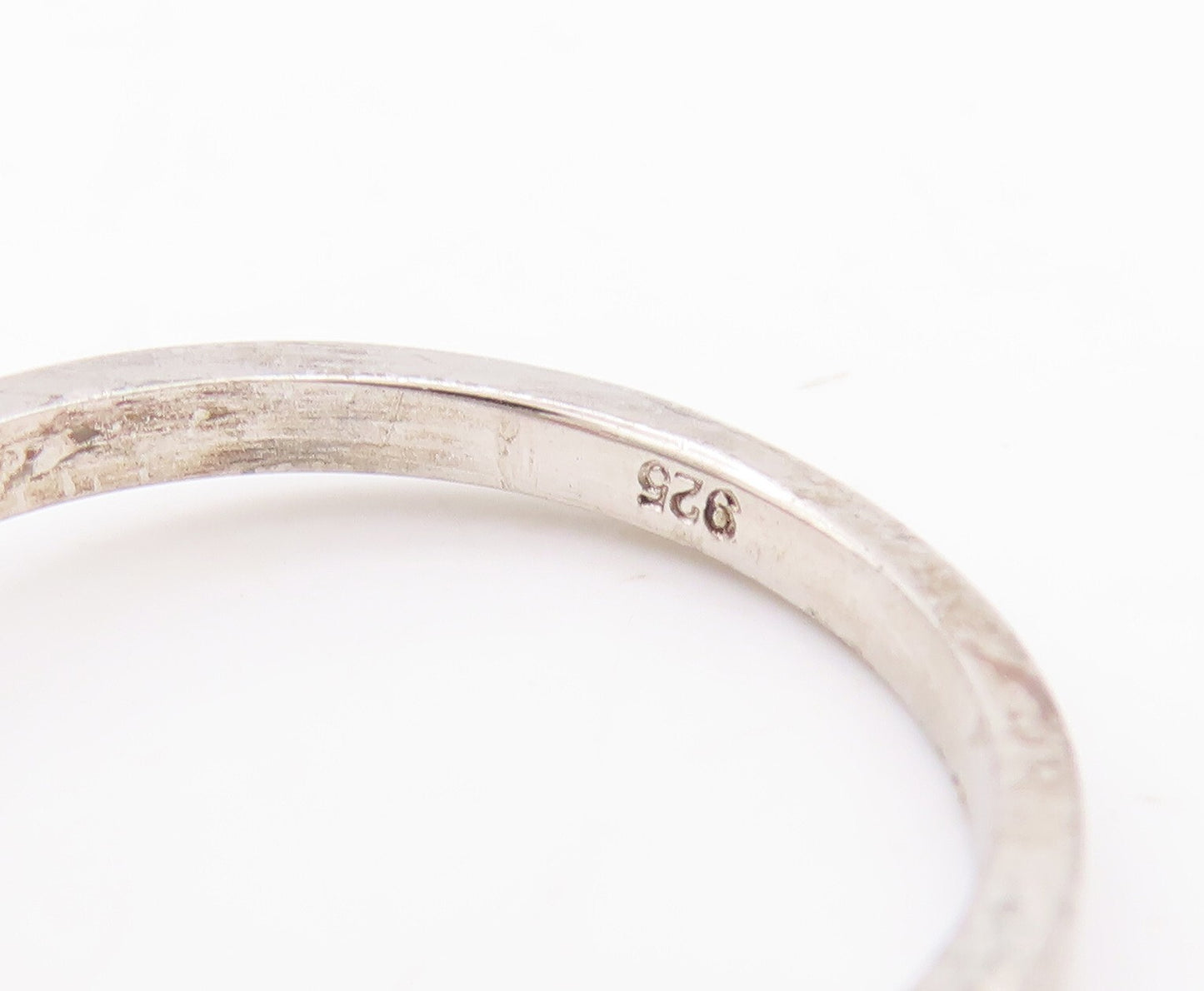 925 Sterling Silver Vintage Ring Minimalist Cutout Love Heart  Sz 7  RG29157