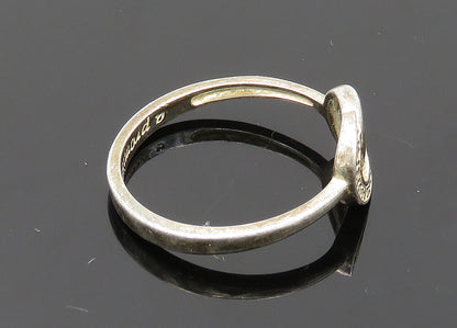 925 Sterling Silver  Vintage Topaz Etched Quote Promise Ring Sz 9  RG20265