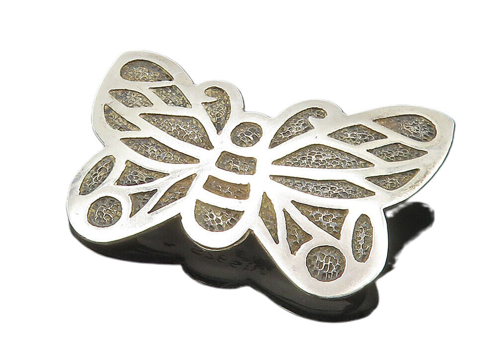 925 Sterling Silver  Vintage Oxidized Butterfly Motif Brooch Pin  BP4157