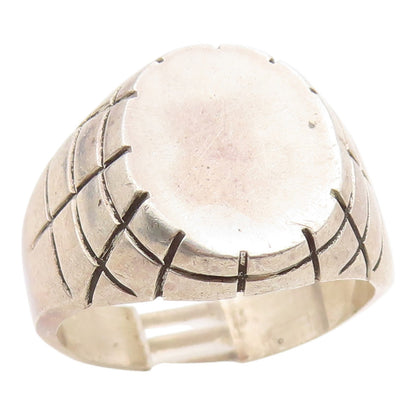 925 Sterling Silver Vintage Ring Classic Etched Spider Web Band Sz 10.5 RG35598