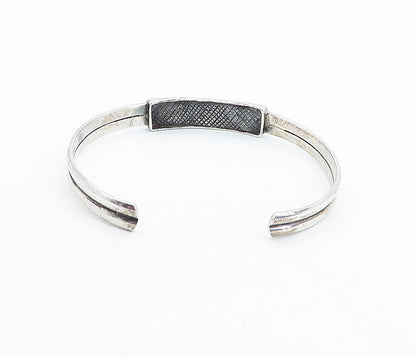 925 Sterling Silver  Vintage Oxidized Tied Knot Detail Cuff Bracelet  BT2334