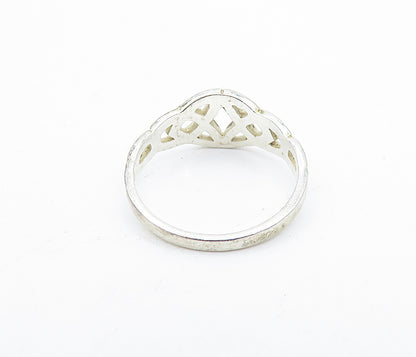 SOLVAR IRELAND 925 Silver  Vintage Shiny Celtic Knot Band Ring Sz 6  RG4166