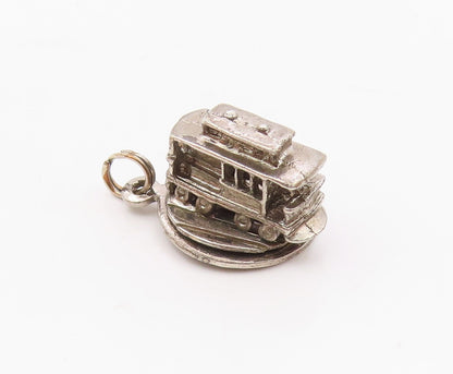 925 Sterling Silver  Vintage San Francisco Trolley Cable Car Pendant  PT18233