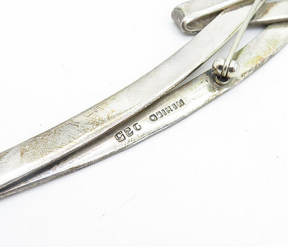 MEXICO 925 Sterling Silver  Vintage Shiny Modernist Design Brooch Pin  BP2400