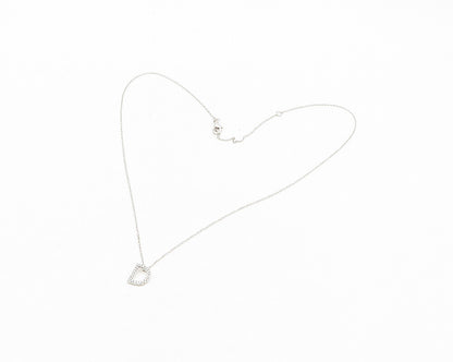 925 Sterling Silver  Shiny Cubic Zirconia D Initial Chain Necklace  NE3137