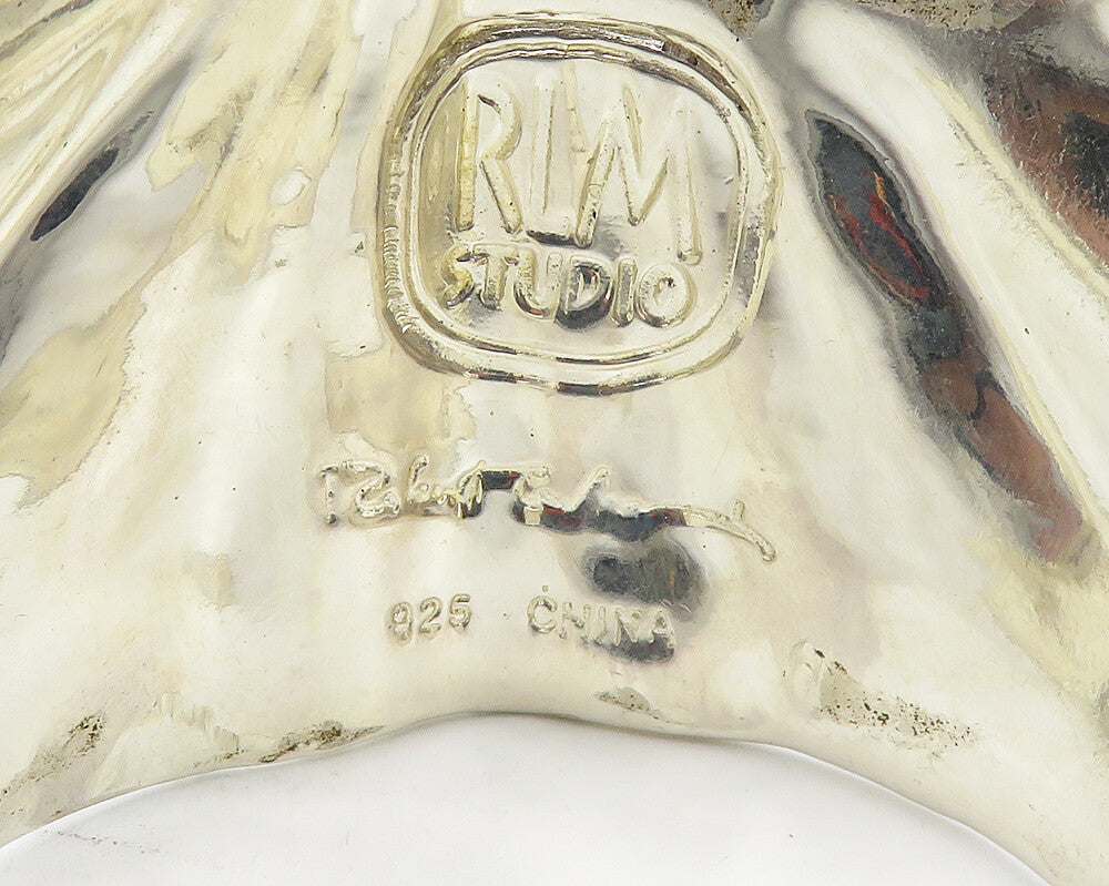 RLM STUDIO 925 Sterling Silver  Vintage Shiny Sculpted Cuff Bracelet  BT7539