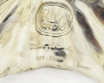 RLM STUDIO 925 Sterling Silver  Vintage Shiny Sculpted Cuff Bracelet  BT7539