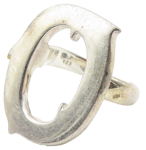 925 Sterling Silver  Vintage Shiny Open Oval Smooth Band Ring Sz 5  RG11552