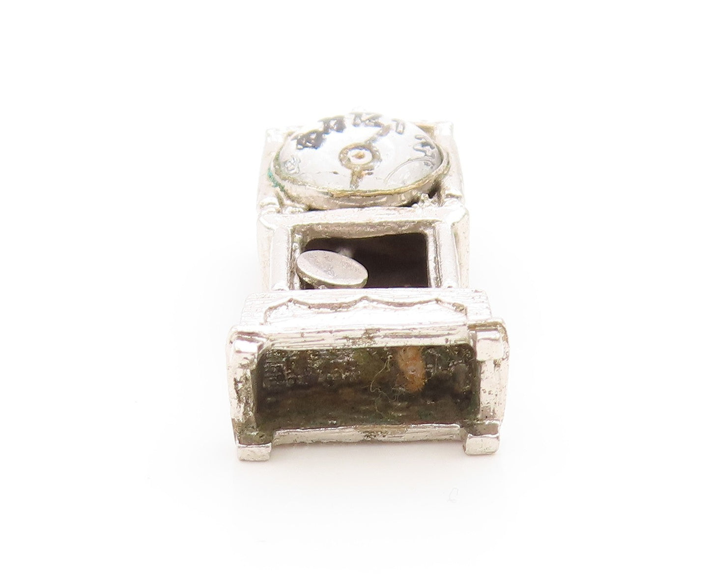 925 Sterling Silver Vintage Pendant BEAU Classic Grandfather Clock Charm PT26277